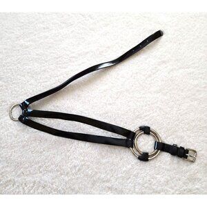 Vintage Sandy Duftler Designs Genuine Leather Belt Black Size Medium Made in USA